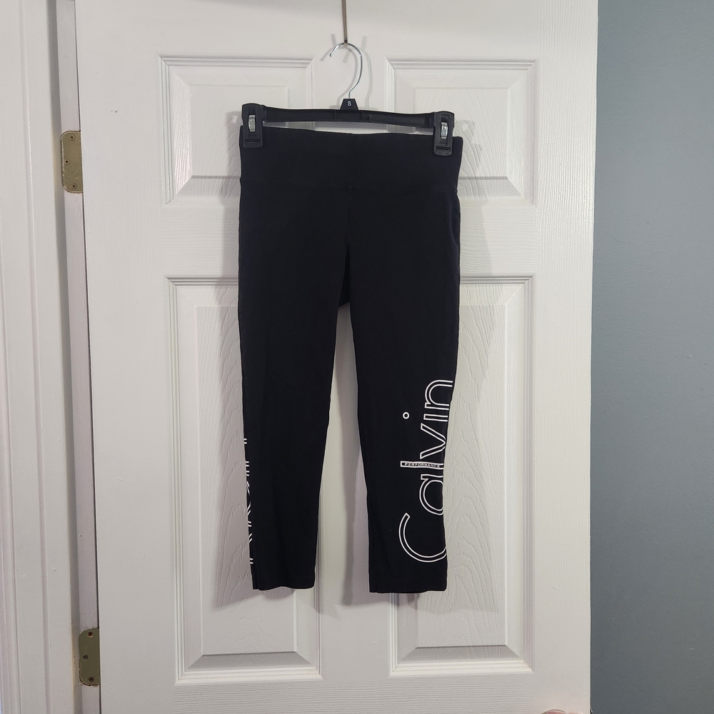 Calvin Klein Women's Black Logo Capri Leggings